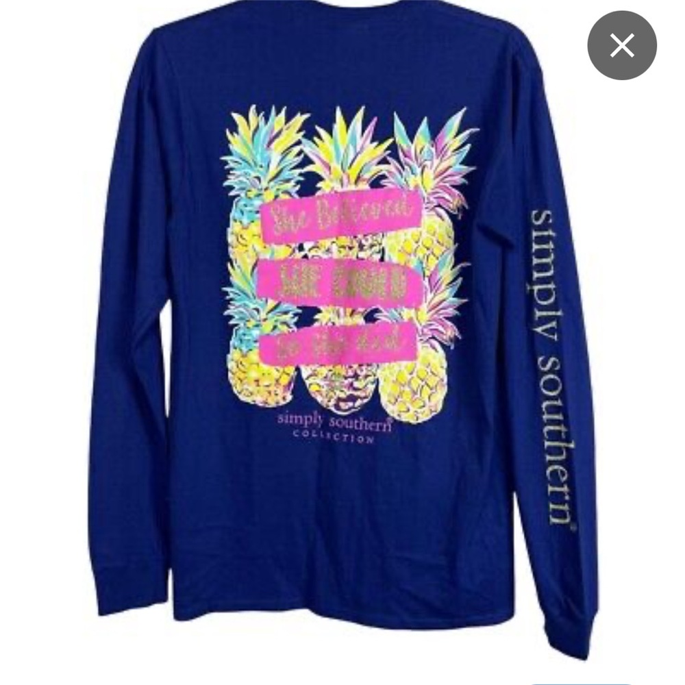Simply Southern She Believed She Could So She Did  Long Sleeve Tshirt Sz L
